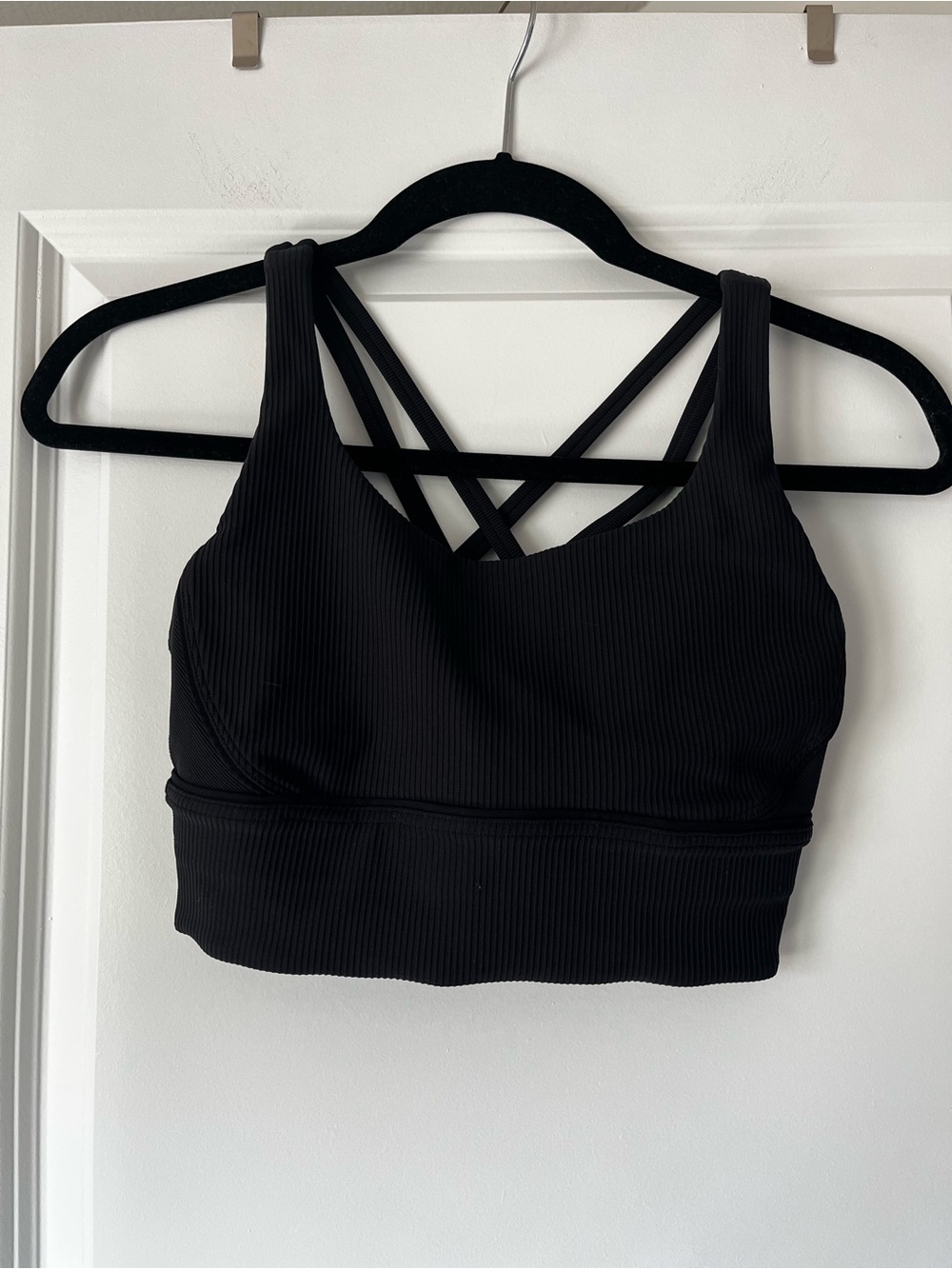 lululemon athletica Black Ribbed Strappy Sports Bra